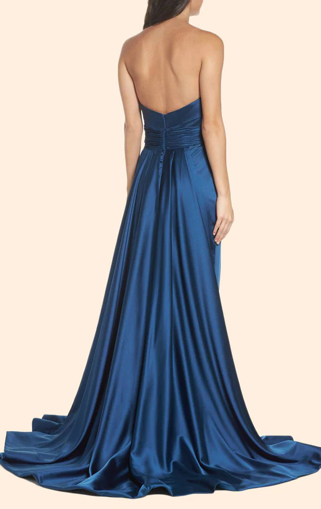 Trägerloses Ballkleid mit Hofschleppe, elegantes formelles Abendkleid